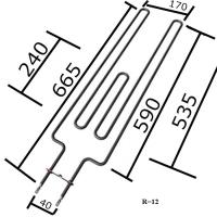 ТЭН для печи Харвия-К ZSE-256, 2000Вт.